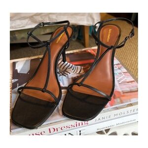 Reformation Black Strappy Sandals